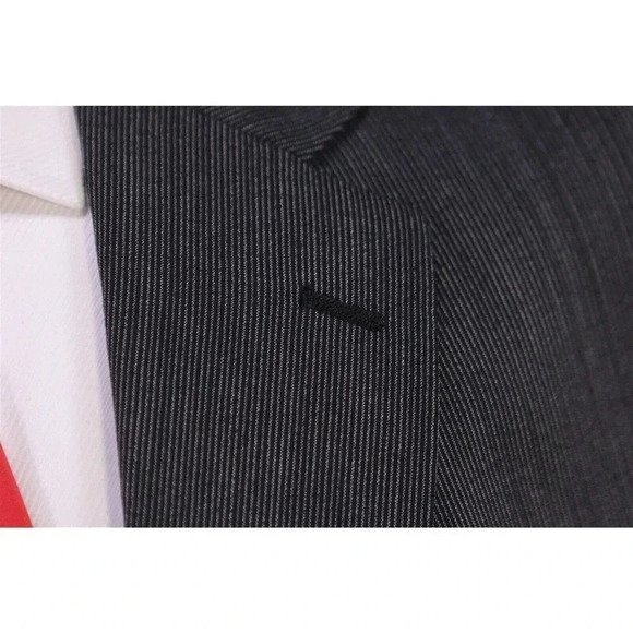 Hart Schaffner Marx Travelor Gray/Black Striped 2-Btn Luxury Wool Suit 42L - Picture 5 of 10